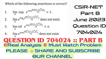 QUESTION ID 704024 | CSIRNET Mathematics June 2023 Solution #Question_ID_704024 | 704024 |#qid704024