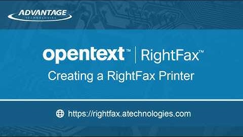 How to Create a RightFax Printer