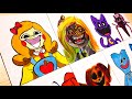 Drawing cartoon vs original ms delight catnap dogday  all bosses  poppy playtime chapter 3