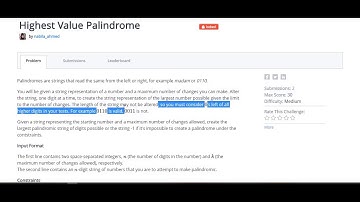 highestValuePalindrome
