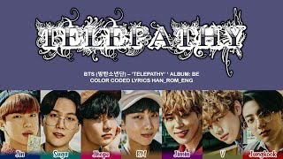 BTS (방탄소년단) - 'Telepathy' Lyrics (Color Coded Han_Rom_Eng)