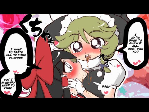 萌えアニメで学ぶEnglish 06 霊夢と魔理沙のチョコ咀嚼☆口移しチャレンジ【クッソー☆】by atouda on NND.