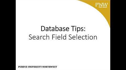 Database Tips: Search Field Selection