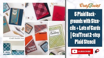 5 Plaid Backgrounds with CrafTreat 2 Step Plaid Stencil | Card Making Tutorial