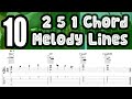 10 Chord Melody Exercises For Jazz Guitar | 2 5 1 Progression (Tab + PDF)