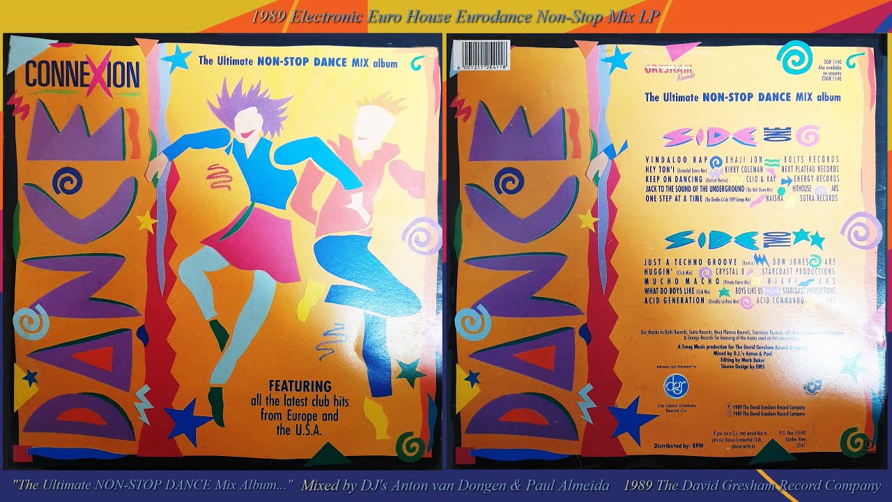 DANCE CONNEXION VOL 1 ✨ 1989 NON-STOP EURO HOUSE 80s MIX LP RARE!
