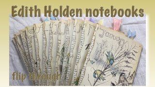 🪡 12 Notebooks (made from a Edith Holden book) - flip through