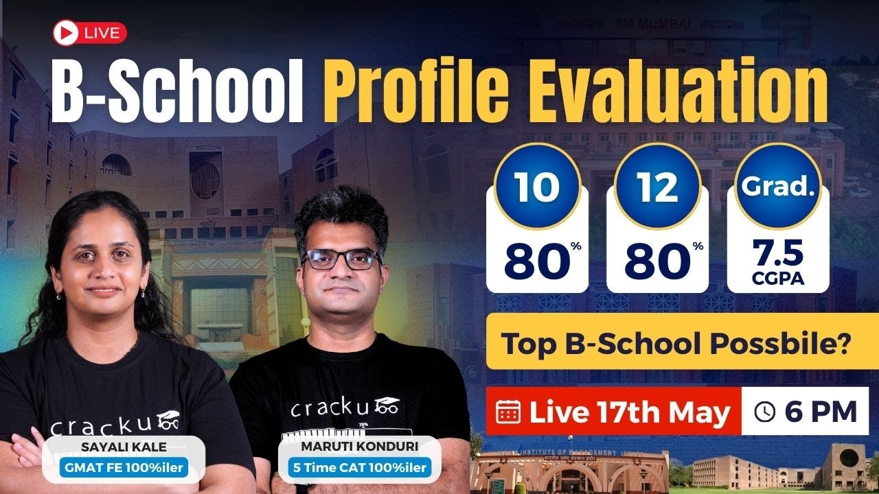 Live Profile Evaluation 🔴 Get Reviewed by IIM A Alumni | Maruti Sir (5-Time 100%iler) & Sayali Ma’am