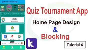 Quiz Tournament  & Earning App Home Page in Kodular  tutorial 4
