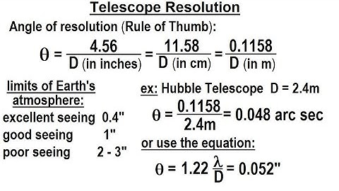 Physics 59  Optical Instruments (19 of 20) Telescope Resolution