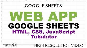 Web App Example w/ Google Sheets, Tabulator, JavaScript, Apps Script, HTML, CSS Tutorial