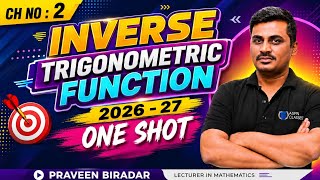 2nd PU INVERSE TRIGONOMETRIC FUNCTIONS  || Class 12 Chapter 2 ITF YEAR 2026-27 || ONESHOT VIDEO