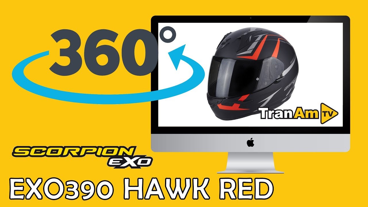Scorpion Exo 390 Hawk Red Motorcycle Helmet 360 Hd Youtube