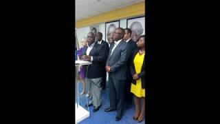 OPPOSITION LEADER PHILIP BRAVE DAVIS CALLED FOR THE RESIGNATIONS OF MARVIN DAMES