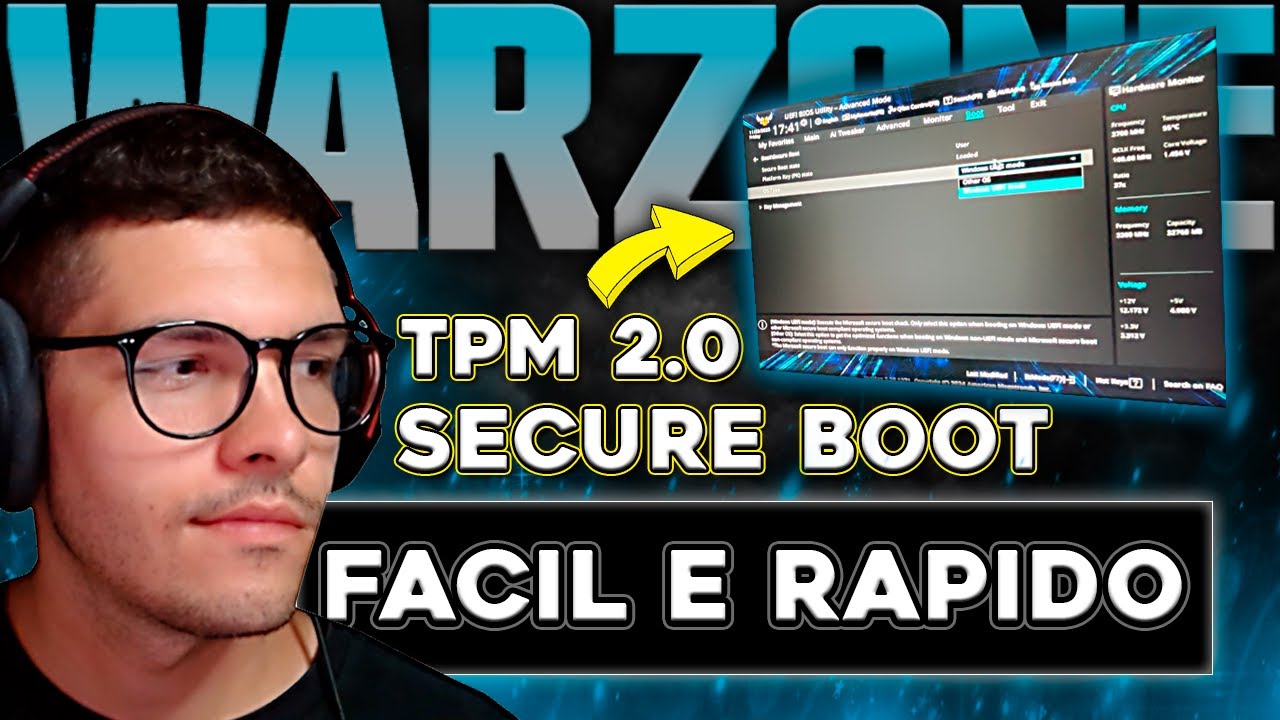 COMO ATIVAR o SECURE BOOT e TPM 2 0 no PC pro WARZONE SIMPLES e RAPIDO ...