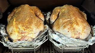 Two 20 Pound Turkeys in a Traeger Ironwood 850