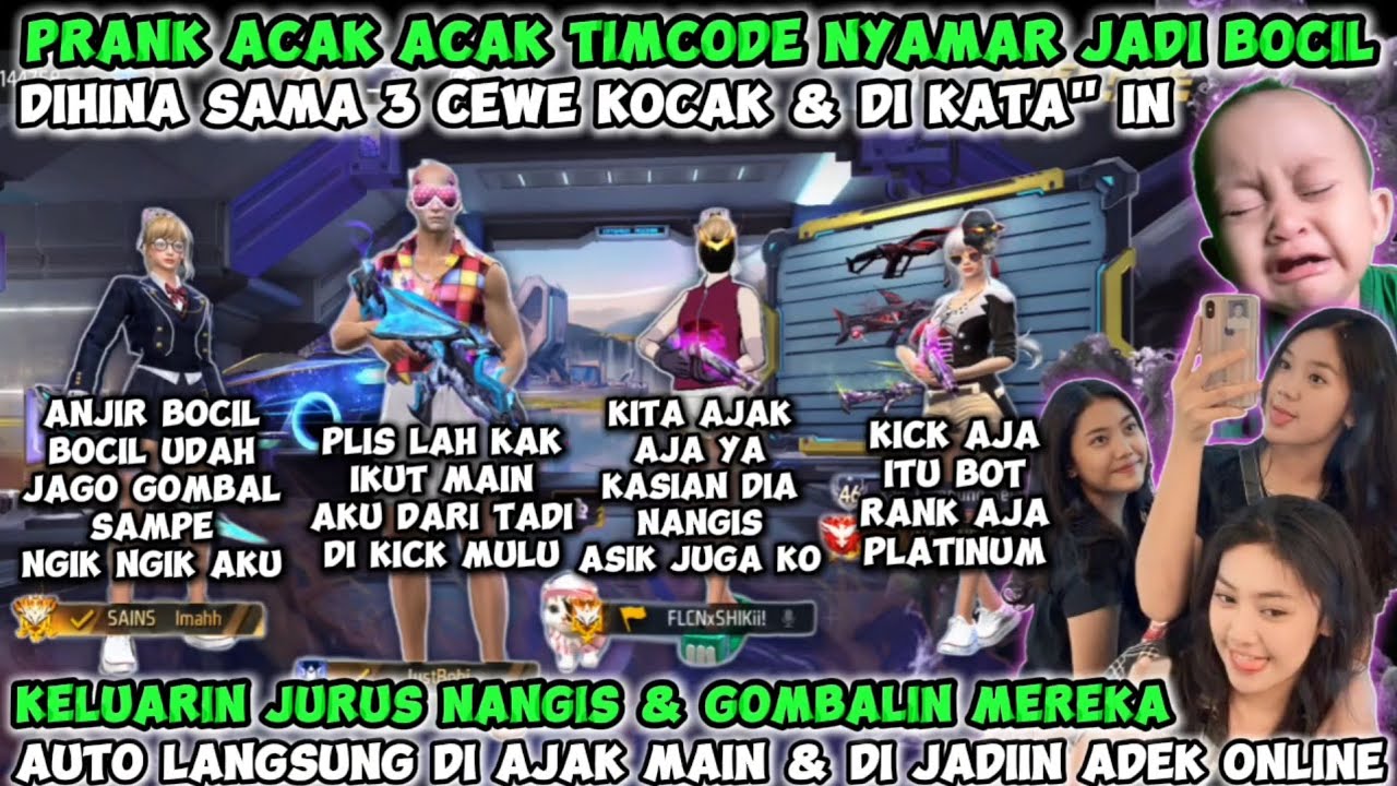 PRANK ACAKACAK TIMCODE KETEMU 3 CEWE SUPER KOCAK AWAL NYA GA DI AJAK MAIN AUTO KELUARIN JURUS NANGIS