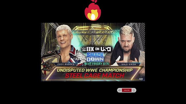 🔥🔥Cody Rhodes vs Solo Sikoa for the undisputed championship in steel cage match on next US SmackDown
