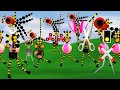 踏切アニメ ヘンテコな形と音のふみきりが落ちて川に流される　Railroad Crossing and train railway level crossover