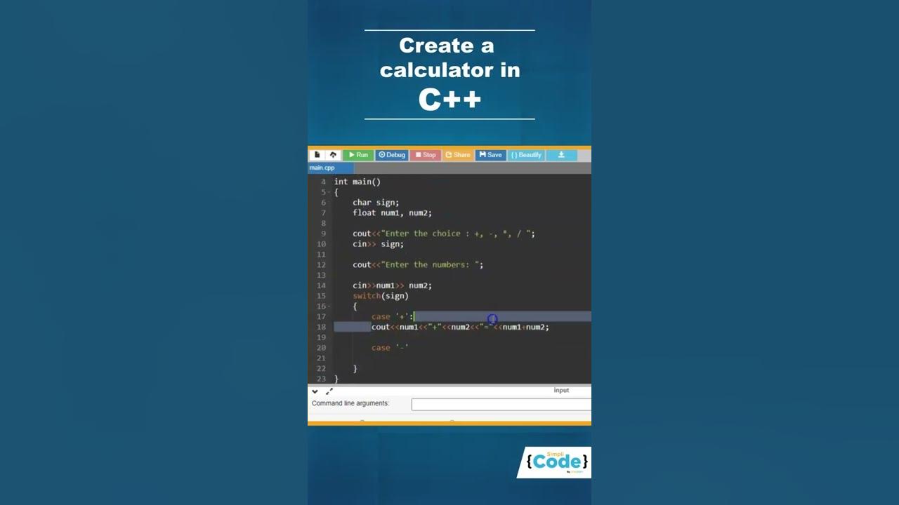 Create Calculator Using C++ In 1 Minute | How To Create Calculator App ...