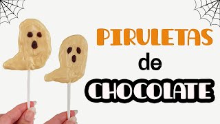 PIRULETAS de CHOCOLATE para HALLOWEEN! 👻 Fantasmas de chocolate