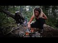 Solo Bushcraft Hammock Overnighter | Crown Land Canoe-in, Cooking good Food on the Fire