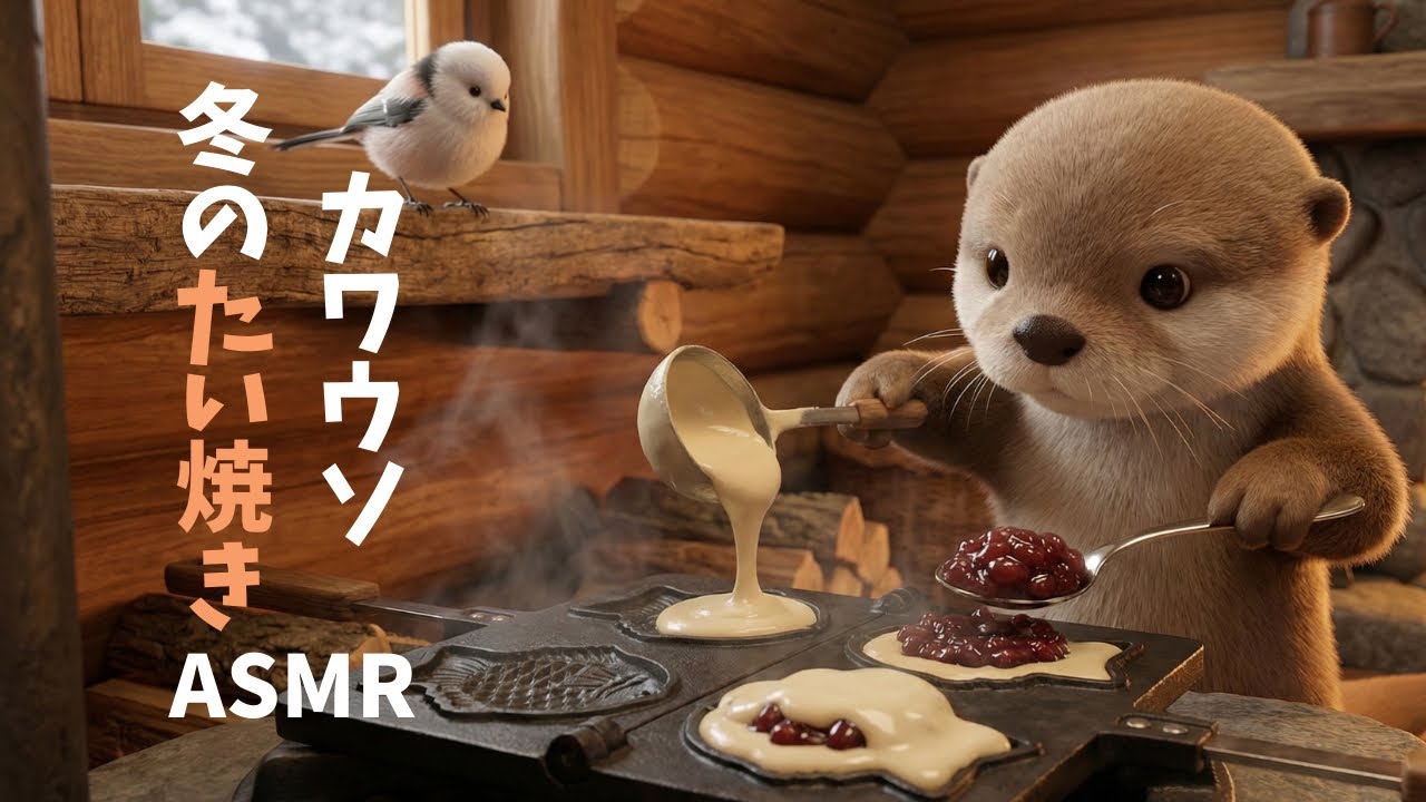 【ASMR】お腹も心も満たされる。寒い日に食べるあま〜い焼きたてたい焼き。