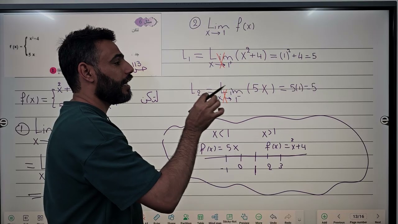 محاضرة3//فصل5//الخامس العلمي العلمي / /غايات الدوال المنشطرة والمطلقة