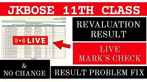 jkbose 11th Class Revaluation Result Marks Check Live & no chance problem fix live proof