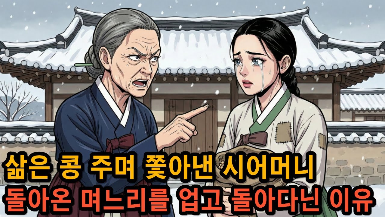 삶은 콩 주며 쫓아낸 시어머니 돌아온 며느리를 업고 돌아다닌 이유 |야담|만담|전설|옛날이야기|사연