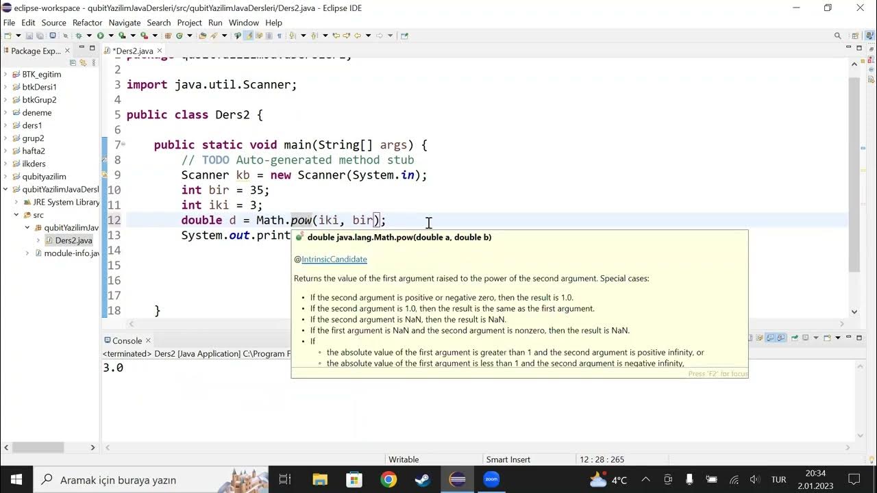 Java Dersleri: 5 - Math Library - Matematik Kütüphanesi - YouTube