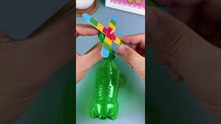 DIY Mini Spinning Fan from Plastic Bottle | Easy Science Project #fypシ  #shorts #sciencefacts #fypシ