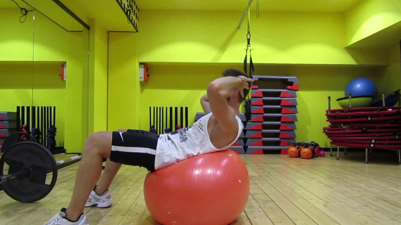 Tutorial Fitness 1 Min - Crunch fitball - YouTube
