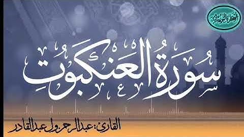 سورة العنكبوت للقارئ الموريتاني عبد الرحمن ول عبد القادر