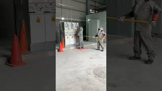 Two People Following a Protocol While Powering a Transformer Up