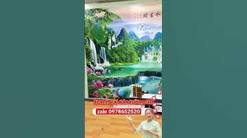 Tranh dán tường 3D sơn thuỷ hữu tình khổ lớn đẹp xuất sắc