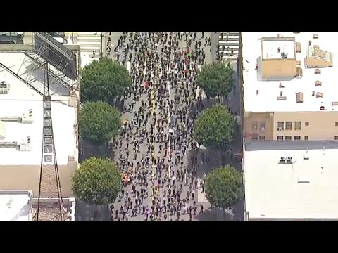 LIVE: Protesters march through Hollywood