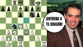 ¡SICILIANA DRAGÓN, NIVEL CAMPEÓN MUNDIAL!: Anand vs Kasparov (Match Título Mundial, 1995)