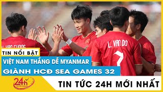 U22 Việt Nam giành HCĐ bóng đá nam SEA Games 32 sau khi đánh bại U22 Myanmar 3-1 | TV24h