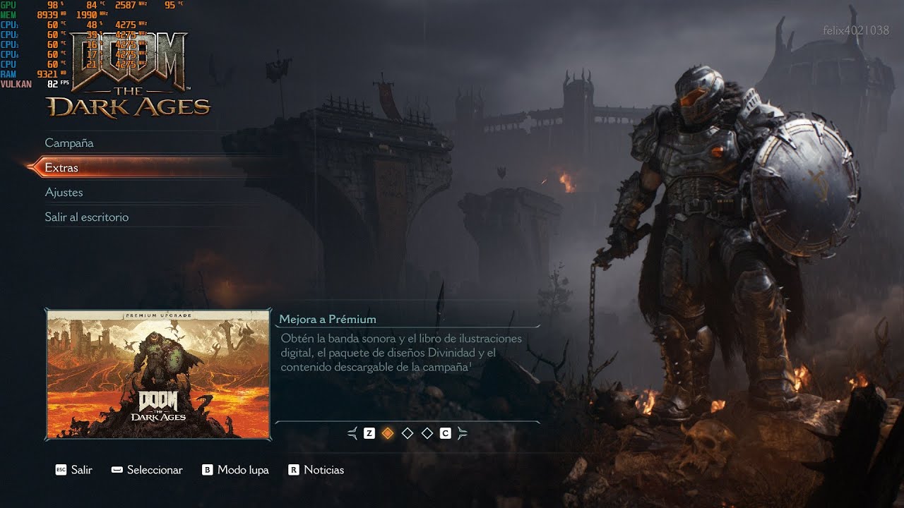 DOOM The Dark Ages Capitulo 1 ultra pesadilla rx 6700 xt y ryzen 55600x ...
