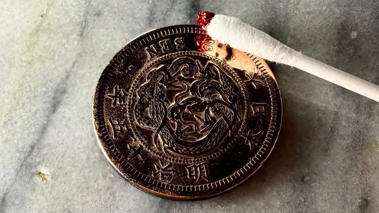 コイン磨き 100年以上前の古銭を鏡面仕上げMirror polishing a 100
