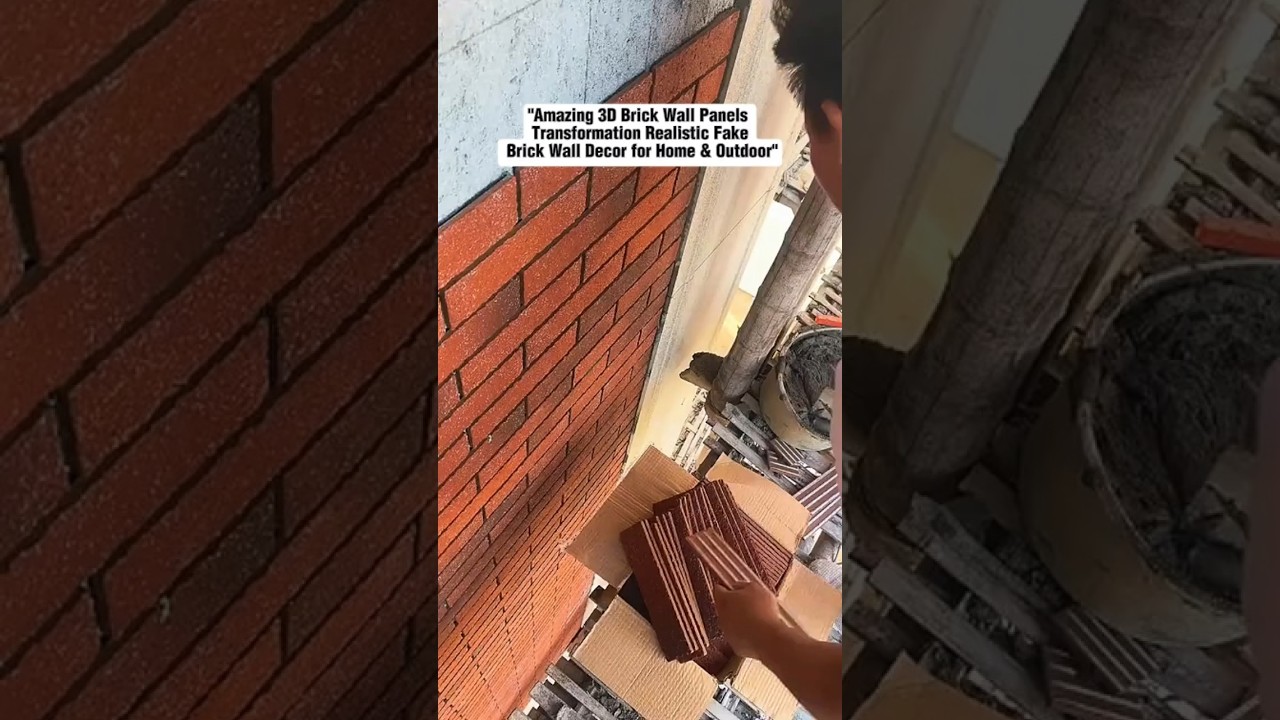 "Amazing 3D Brick Wall Panels Transformation | Realistic Fake Brick Wall Decor for Home & Outdoor"