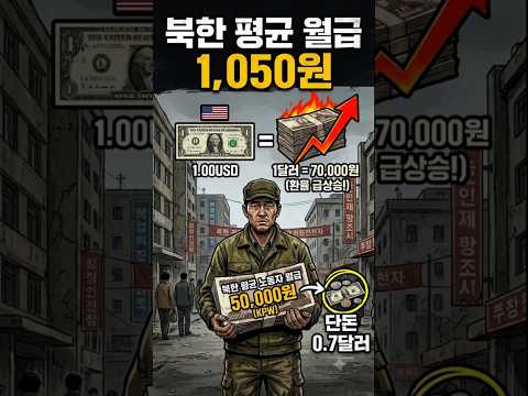 #북한 물가 #1달러에 7만원 #북한 환율 급상승 #북한 월급 1,050원 #북한 장마당