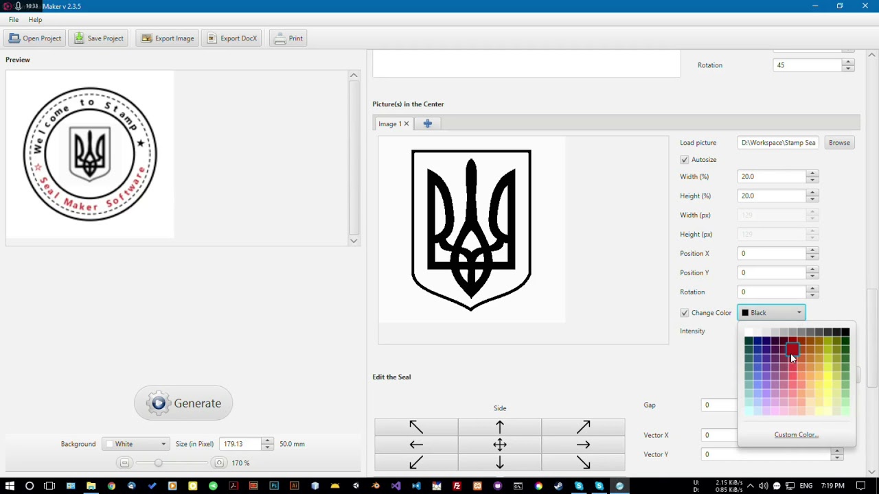 Make Custom Rubber Stamps and  Corporate Business Seals in seconds