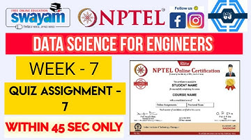 Data Science For Engineers | Week 7 Answers 2022 | NPTEL ||