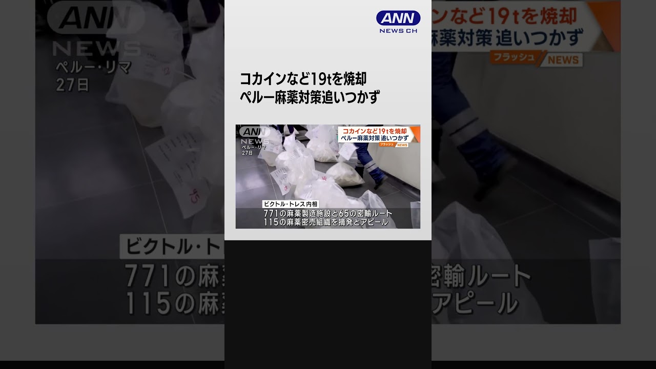 ペルー政府 コカインなど19トンを焼却処分 麻薬対策追いつかず #shorts