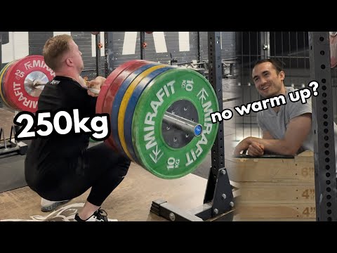 250kg/550lbs Front Squat (no Warm Up) - Training With A Crazy Romanian