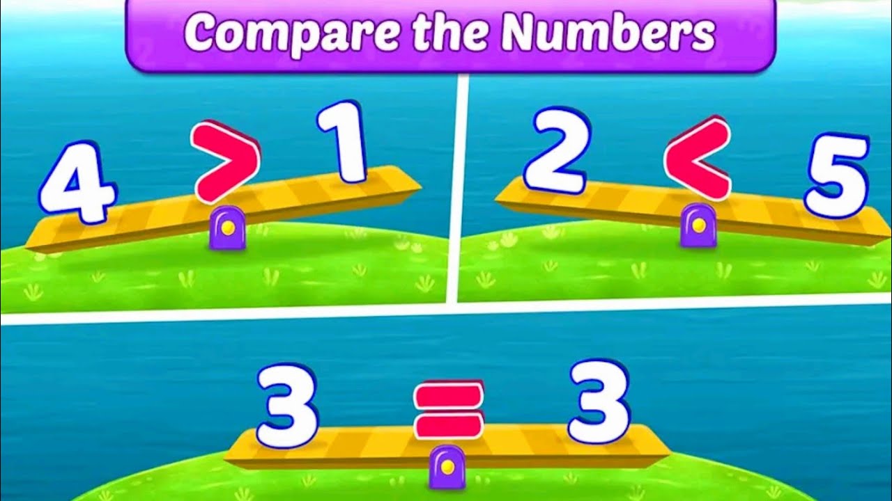 Compare the numbers | Greater than, Less than, Equals | Math Kids by RV AppStudios