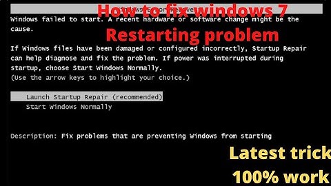 How to fix A Pc Restarting Again and Again Automatically Problem Solution For windows 7 /10