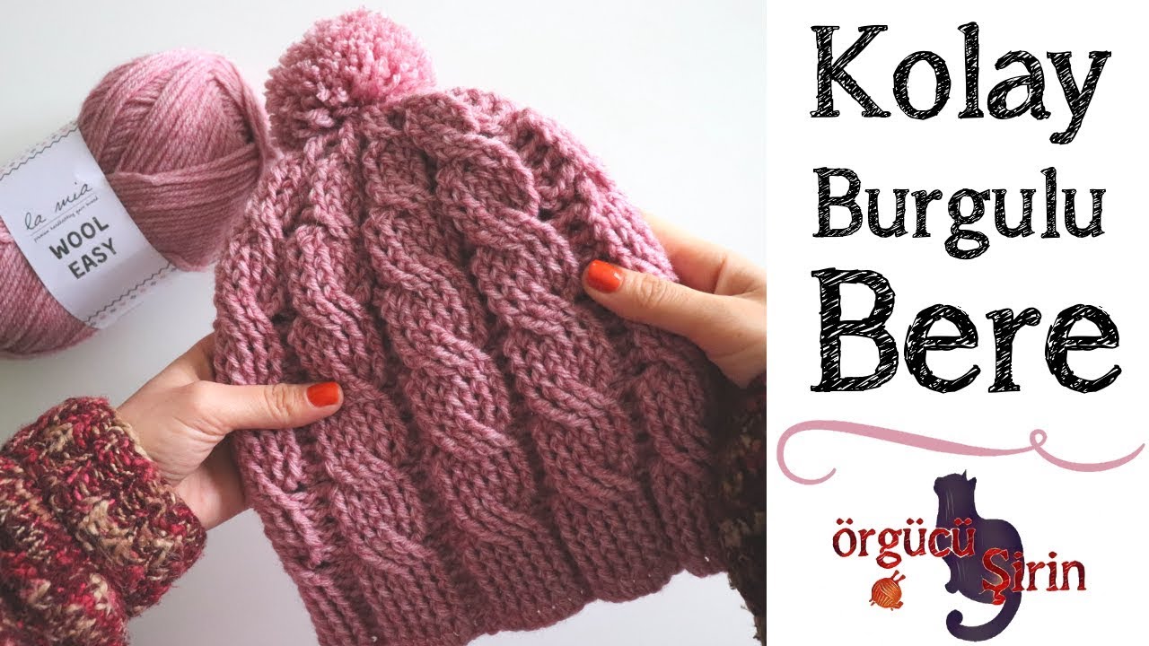 Kolay Burgulu Şapka / Örgü Bere Modelleri